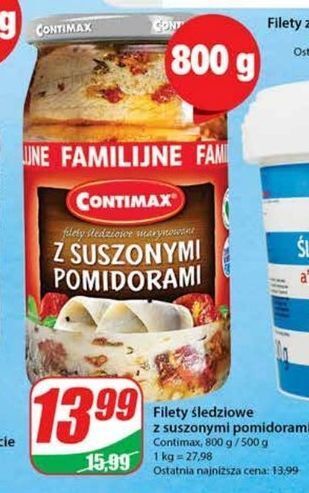 Dino Filety śledziowe z suszonymi pomidorami contimax oferta