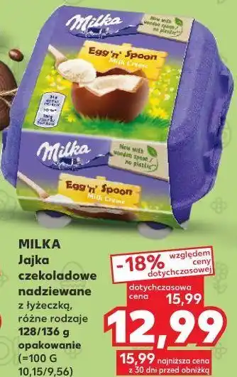 Kaufland Jajka czekoladowe z nadzieniem mlecznym milka egg'n' spoon oferta