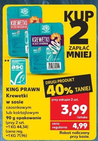 Kaufland Krewetki w sosie czosnkowym king prawn oferta