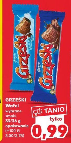 Kaufland Wafelek kakaowy w czekoladzie deserowej grześki oferta