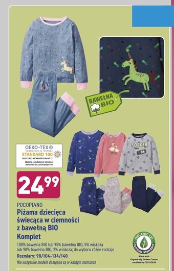 Piżama dziecięca świecąca w ciemności