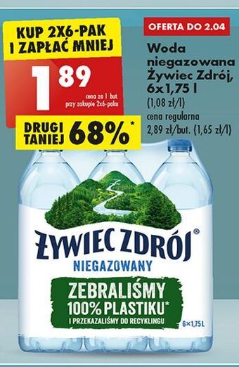 Biedronka Woda niegazowana żywiec zdrój oferta