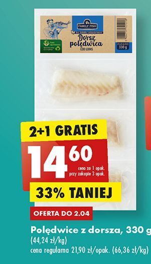 Biedronka Polędwica z dorsza atlantyckiego family fish oferta