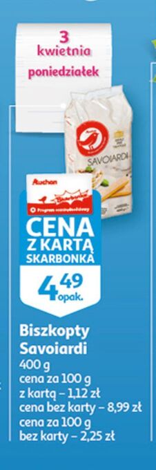 Auchan Biszkopty podłużne auchan różnorodne (logo czerwone) oferta