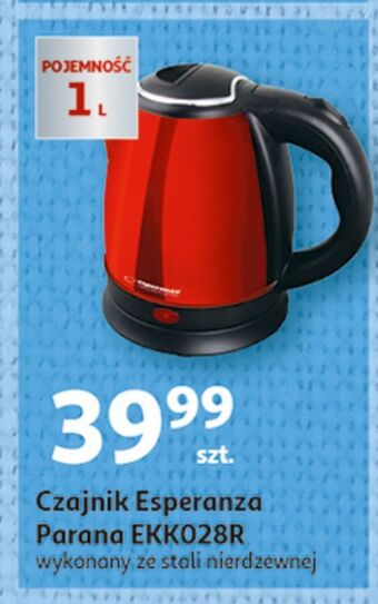 Auchan Czajnik ekk028 czerwony esperanza oferta
