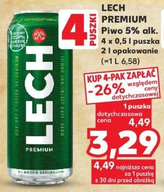Kaufland Lech Premium Piwo 5% alk. 0,5l oferta