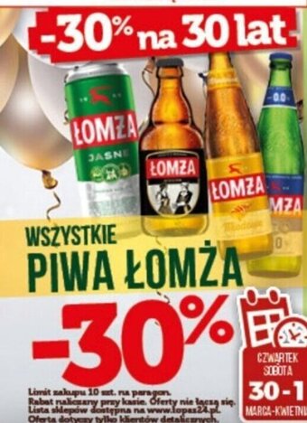 Topaz Łomża Piwo taniej o oferta