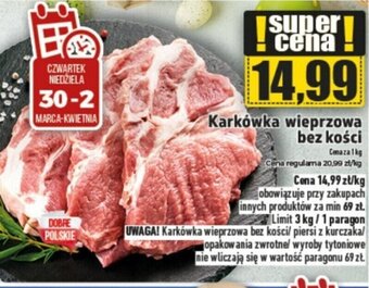 Topaz Karkówka wieprzowa bez kości 1kg oferta