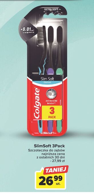 Carrefour Szczoteczka do zębów miękka charcoal colgate slim soft oferta