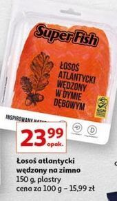 Auchan Łosoś atlantycki wędzony w dymie dębowym superfish oferta