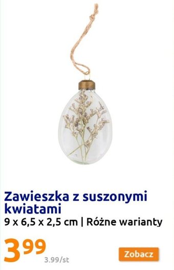 Action Zawieszka z suszonymi kwiatami 9x6,5x2,5cm oferta