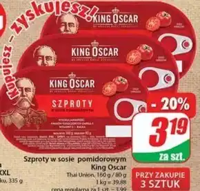 Dino King oscar szproty w sosie pomidorowym 160 g oferta