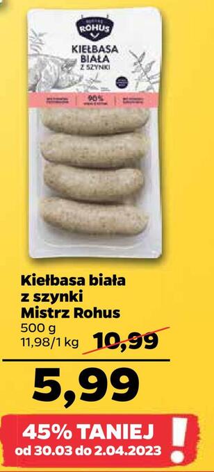 Netto Kiełbasa biała z szynki mistrz rohus oferta