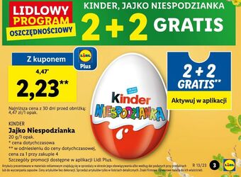 Lidl Jajko niespodzianka kinder niespodzianka oferta