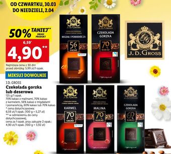 Lidl Czekolada ekwador 56% z migdałami i skórką pomarańcza j.d.gross oferta