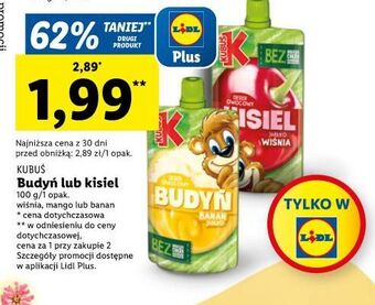 Lidl Budyń banan - jabłko kubuś oferta