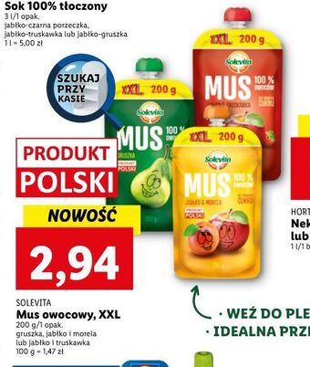 Lidl Mus jabłko morela solevita oferta