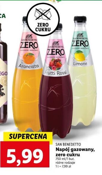 Lidl Napój frutti rossi zero san benedetto oferta