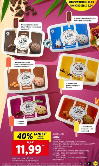 Lidl Lody rumowe z rodzynkami bon gelati oferta