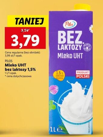 Lidl Mleko bez laktozy 1.5% pilos oferta