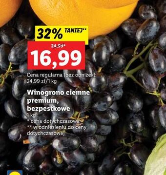 Lidl Winogrona ciemne bezpestkowe oferta