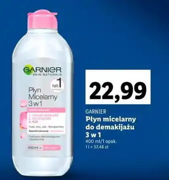 Lidl Płyn micelarny skóra wrażliwa garnier czysta skóra 3in1 oferta