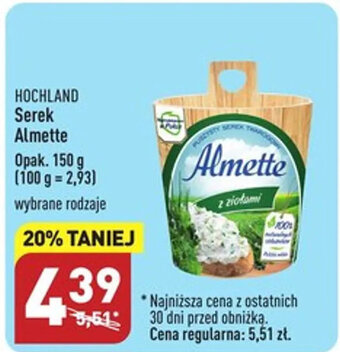 ALDI Hochland serek almette 150g oferta