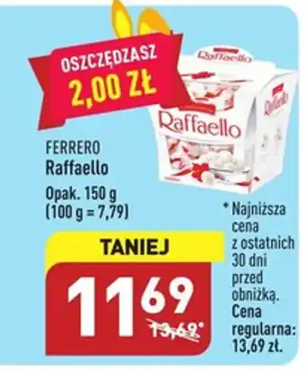 ALDI Ferrero raffaello 150g oferta