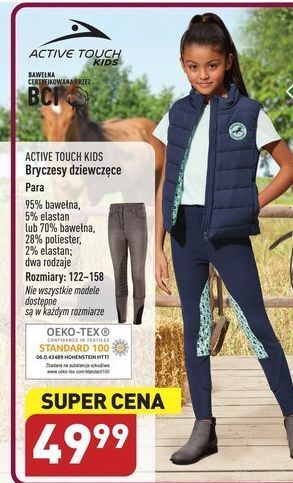 ALDI Bryczesy dziewczęce 122-158 active touch kids oferta