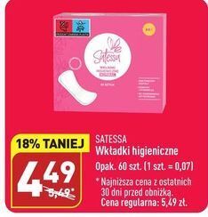ALDI Wkładki higieniczne normalne satessa oferta