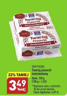 ALDI Twaróg piasecki śmietankowy osm piaski oferta