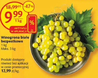 Delikatesy Centrum Winogrona białe bezpestkowe 1kg oferta