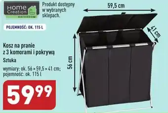 ALDI Home Creation Kosz na pranie z 3 komorami 56x59,5x41cm oferta