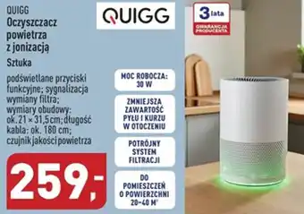 ALDI Quigg Oczyszczacz powietrza z jonizacją oferta