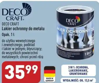 ALDI Deco Craft Lakier ochronny do metalu 1l oferta