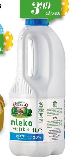 Społem Piątnica mleko wiejskie świeże 2,0% 1 l oferta