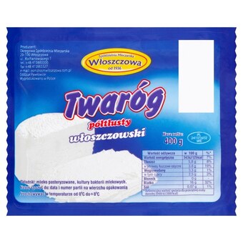 Społem Włoszczowa twaróg półtłusty włoszczowski 400 g oferta