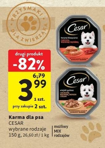 Intermarche Karma dla psa z wołowiną i wątróbką cesar (karma) oferta