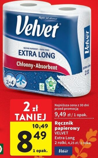 Intermarche Ręcznik papierowy velvet extra long oferta