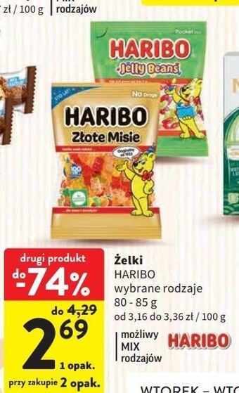 Intermarche Żelki haribo złote misie oferta