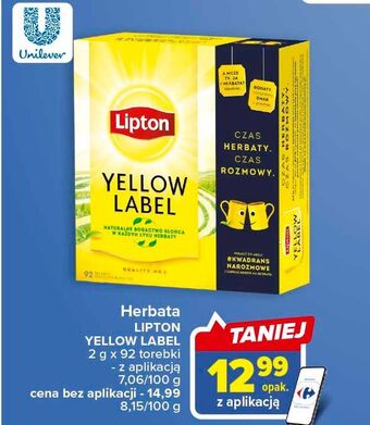 Carrefour Market Herbata lipton yellow label tea oferta