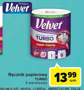 Carrefour Market Ręcznik papierowy velvet turbo oferta