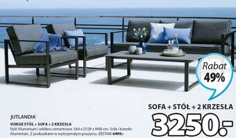 JYSK Jutlandia Vonge Stół + Sofa + 2 krzesła oferta