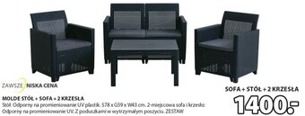 JYSK Molde stół + sofa + 2 krzesła oferta