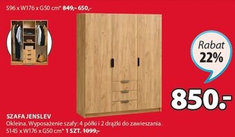 JYSK Szafa Jenslev S145xW176xG50cm oferta