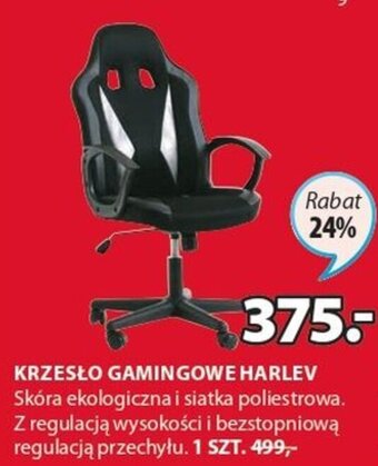 JYSK Krzesło gamingowe Harlev oferta