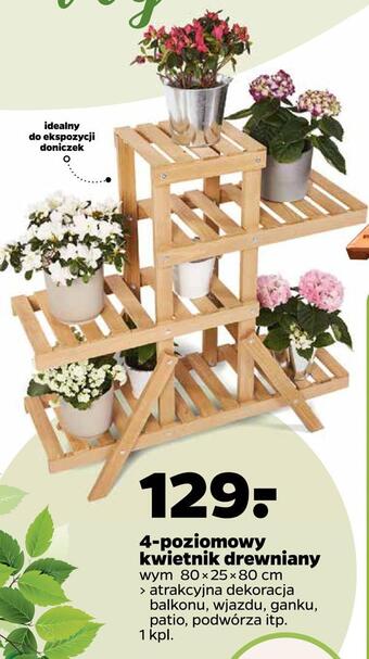 4-poziomowy kwietnik drewniany