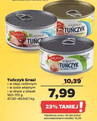 Netto Tuńczyk kawałki w sosie własnym graal oferta