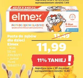 Netto Pasta do zębów dla dzieci w wieku 0-6 lat elmex junior oferta