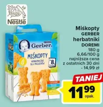 Carrefour Nestlé Miśkopty Gerber Herbatniki 180g oferta